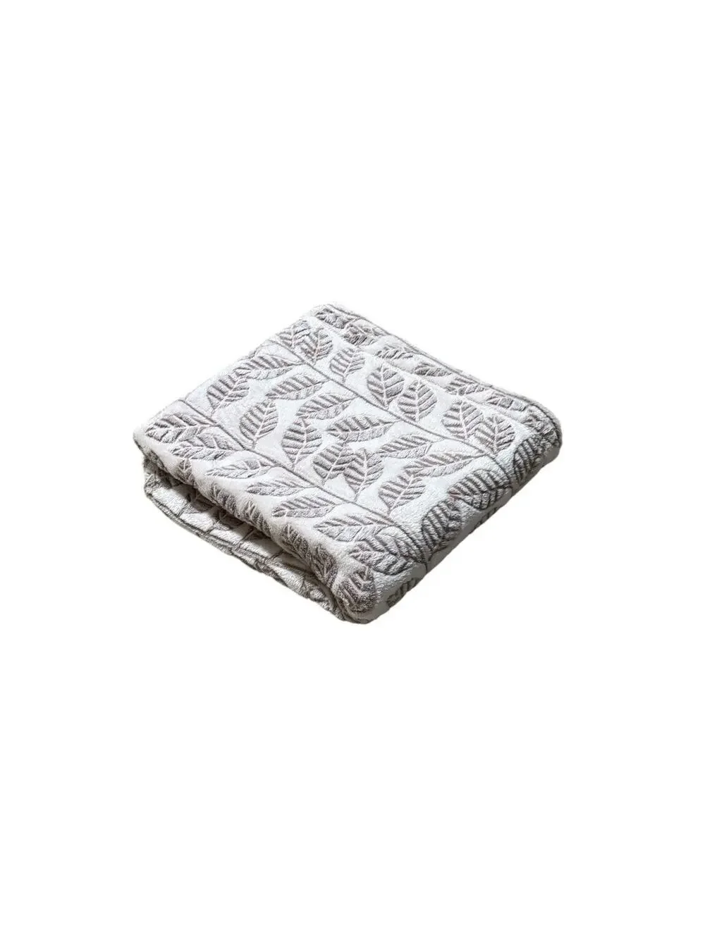 Textured Leaf Print Throw Blanket Light Pink Mauve Soft Accent Cover Quilt